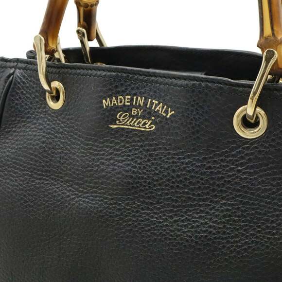 GUCCI Bamboo Small Shopper Handbag/Shoulder Bag in Black Leather (336032) - Picture 10 of 10